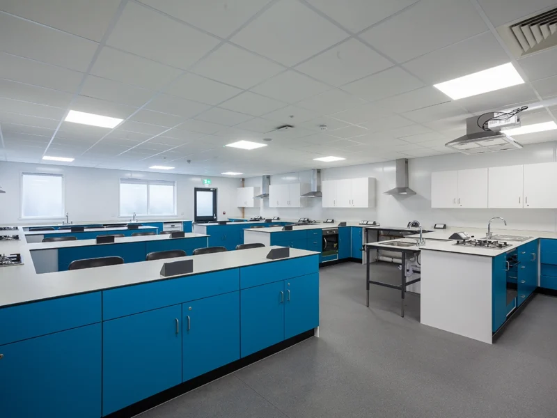Science Classroom with Blue doors